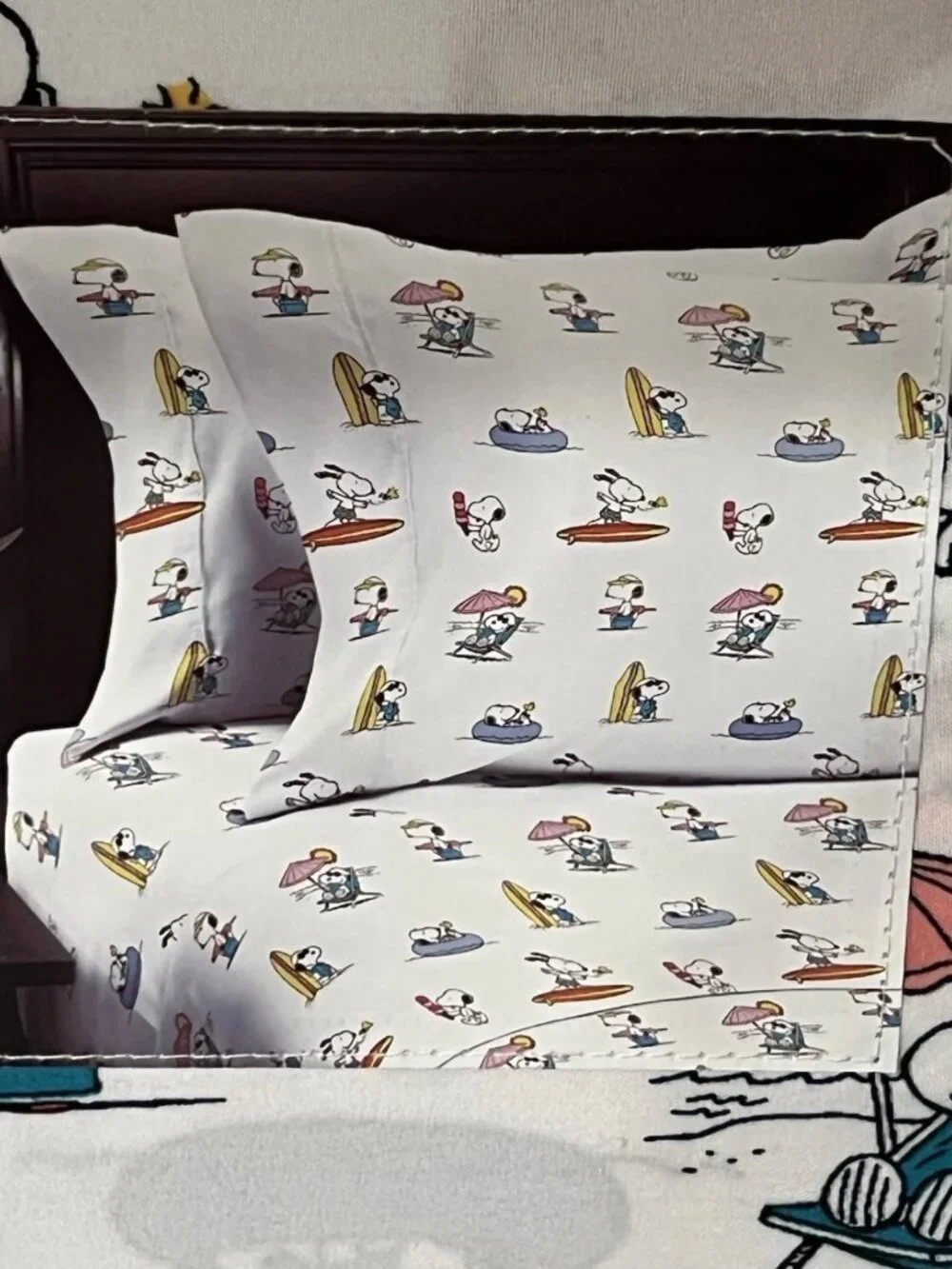 Berkshire PEANUTS Snoopy White Beach Surf Surfboard Twin Sheet Set 3pc Summer